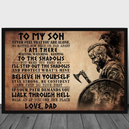 Viking Warrior To My Son - Horizontal Poster - Owl Ohh - Owl Ohh
