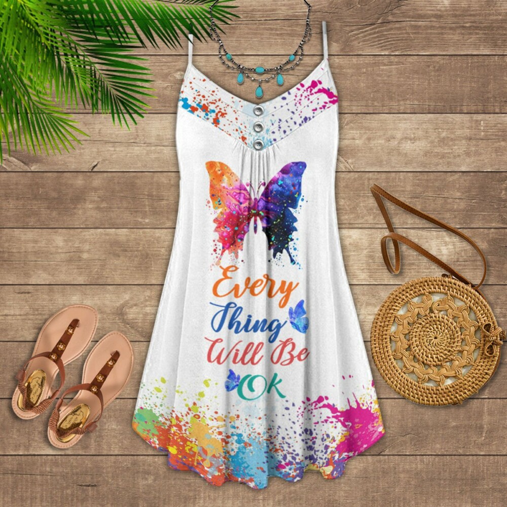 Butterfly Everything Will Be Ok - Summer Dress - Owl Ohh - Owl Ohh