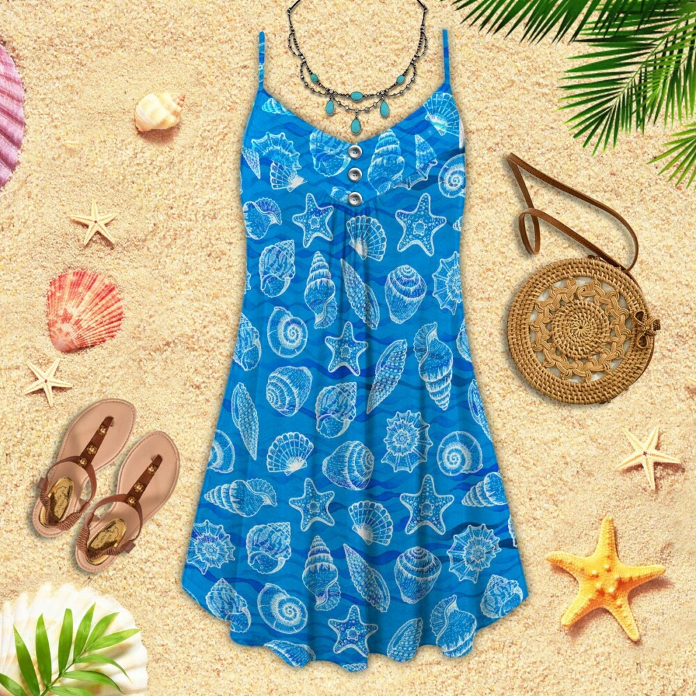 Beach Blue Color With Cool Wind From Beach - Summer Dress - Owl Ohh - Owl Ohh
