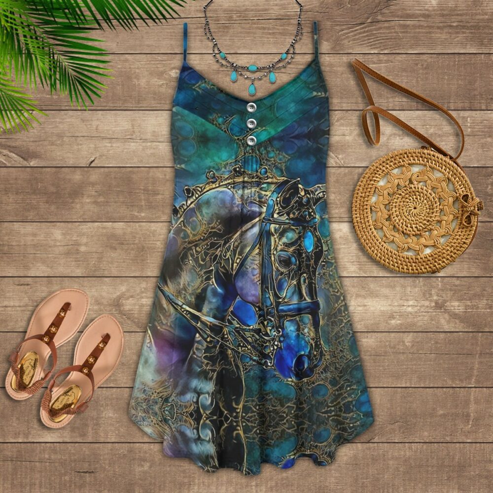 Horse Blue Pattern - Summer Dress - Owl Ohh - Owl Ohh