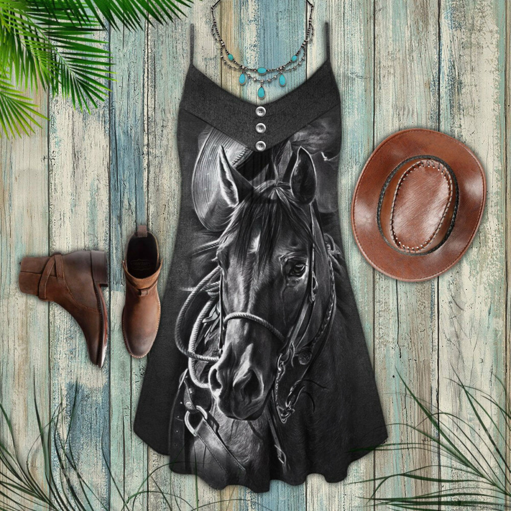 Black White Horse So Cool - Summer Dress - Owl Ohh - Owl Ohh