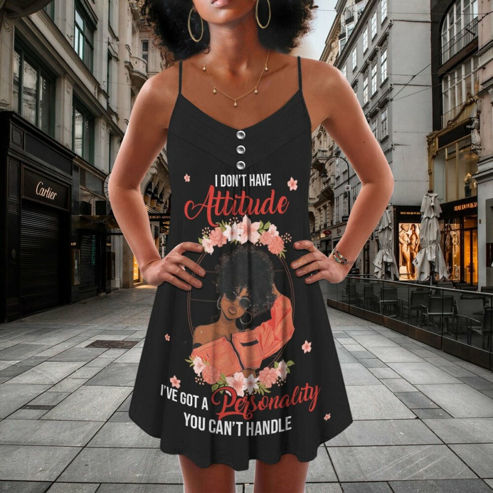 Black Women I Don't Have Attitude - Summer Dress - Owl Ohh - Owl Ohh