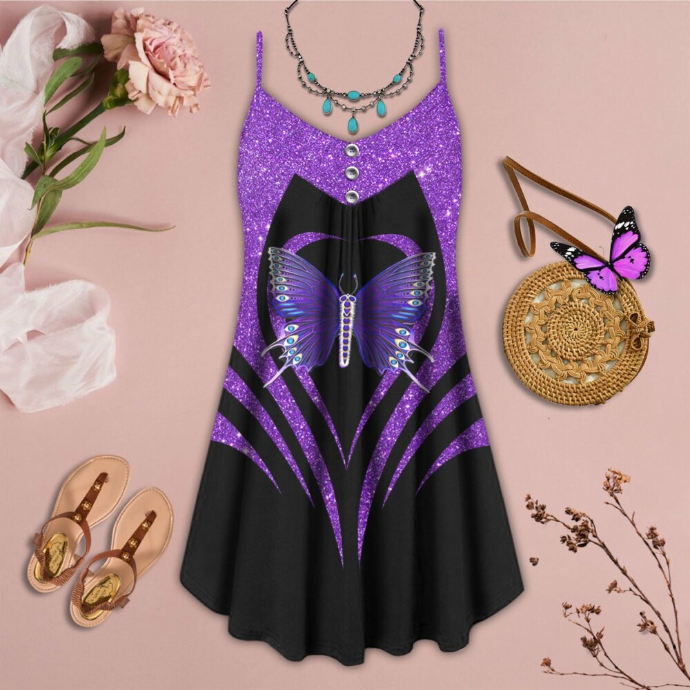 Butterfly Purple Butterfly Fly - Summer Dress - Owl Ohh - Owl Ohh