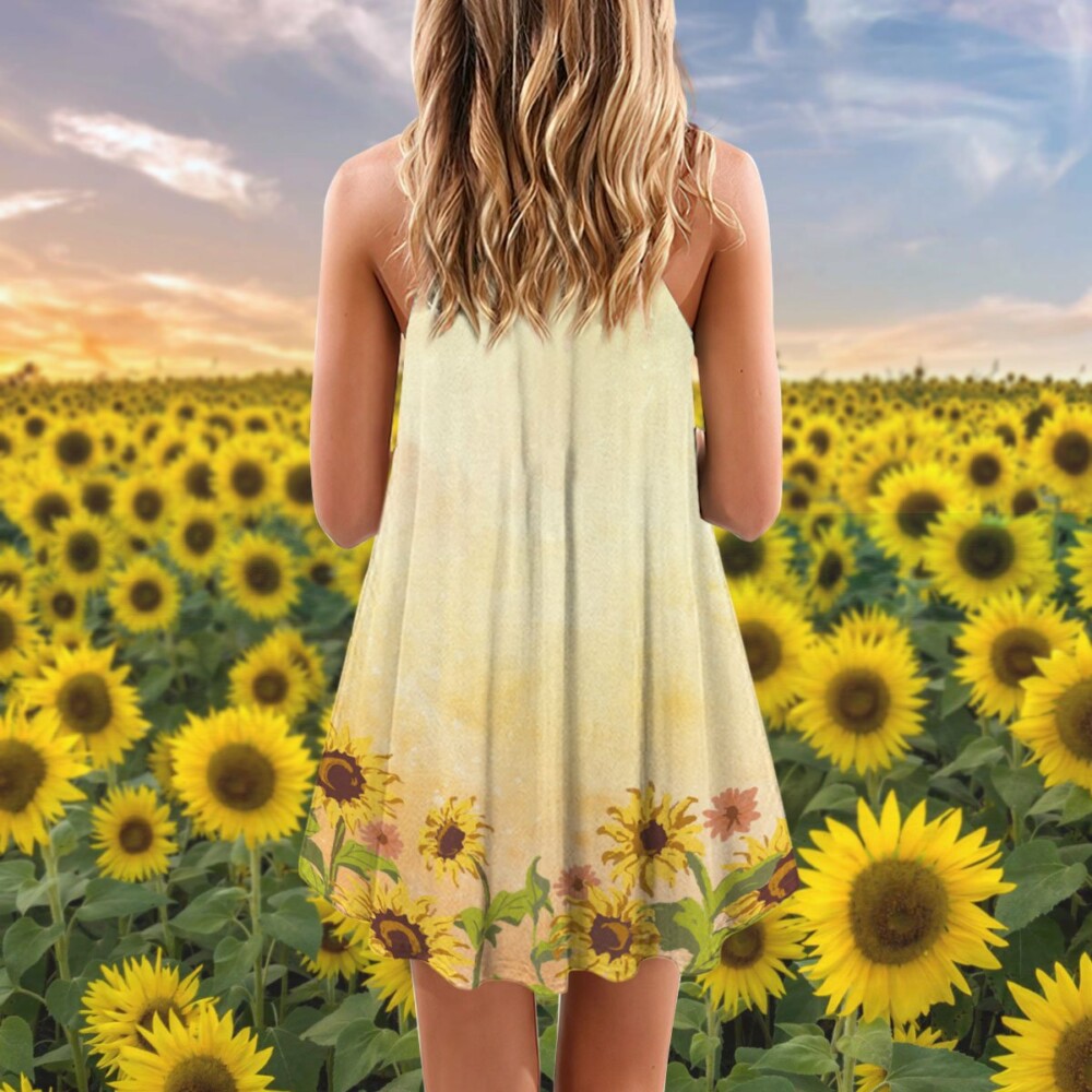 Sunflower With Beautiful And Stunning Style - Summer Dress - Owl Ohh - Owl Ohh