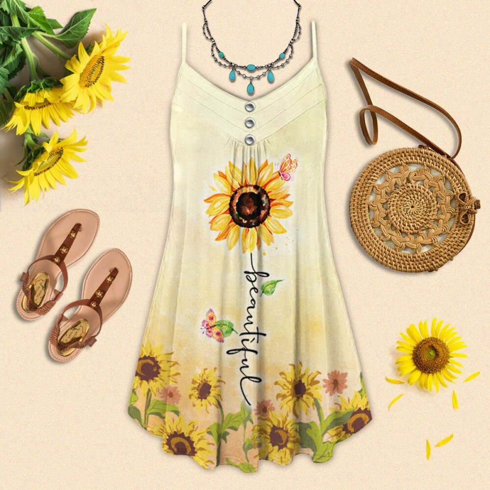 Sunflower With Beautiful And Stunning Style - Summer Dress - Owl Ohh - Owl Ohh