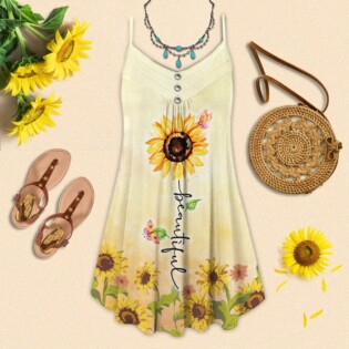 Sunflower With Beautiful And Stunning Style - Summer Dress - Owl Ohh - Owl Ohh