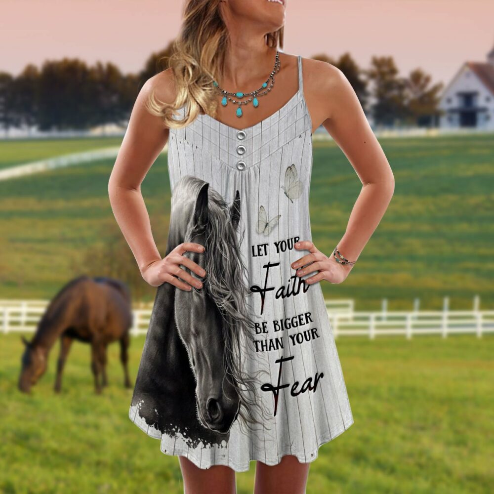 Horse Black Let Your Faith Be Bigger - Summer Dress - Owl Ohh - Owl Ohh