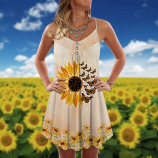 Butterfly And Sunflower Loves Summer - Summer Dress - Owl Ohh - Owl Ohh