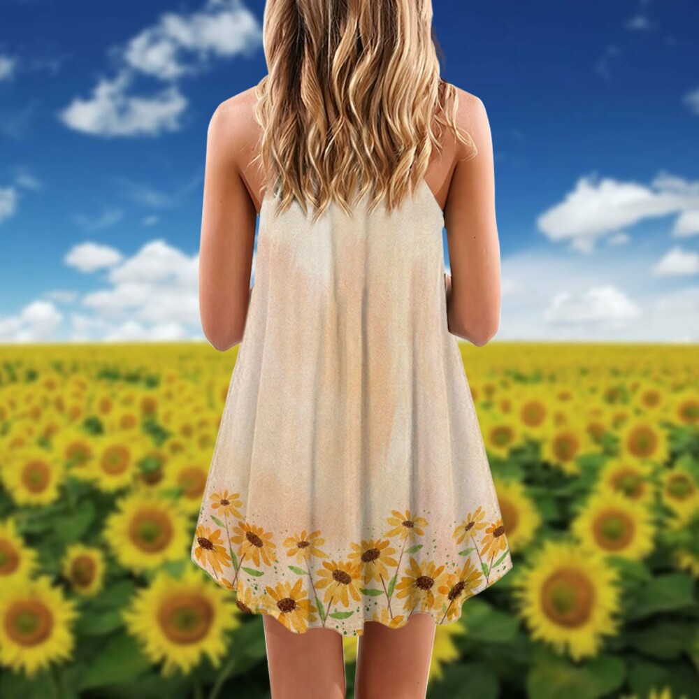 Butterfly And Sunflower Loves Summer - Summer Dress - Owl Ohh - Owl Ohh