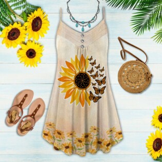 Butterfly And Sunflower Loves Summer - Summer Dress - Owl Ohh - Owl Ohh