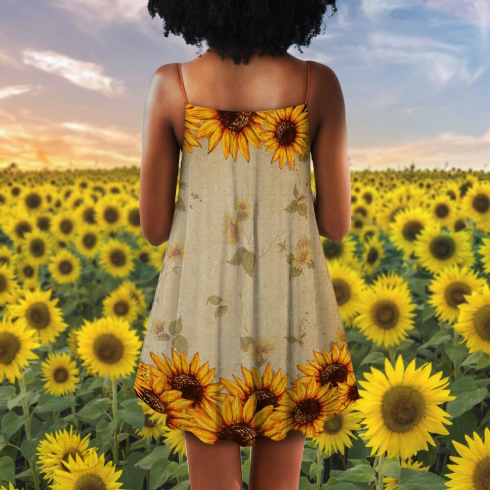 Black Women Faith With Sunflower - Summer Dress - Owl Ohh - Owl Ohh