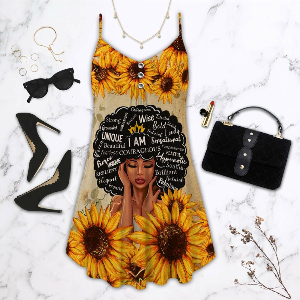 Black Women Faith With Sunflower - Summer Dress - Owl Ohh - Owl Ohh