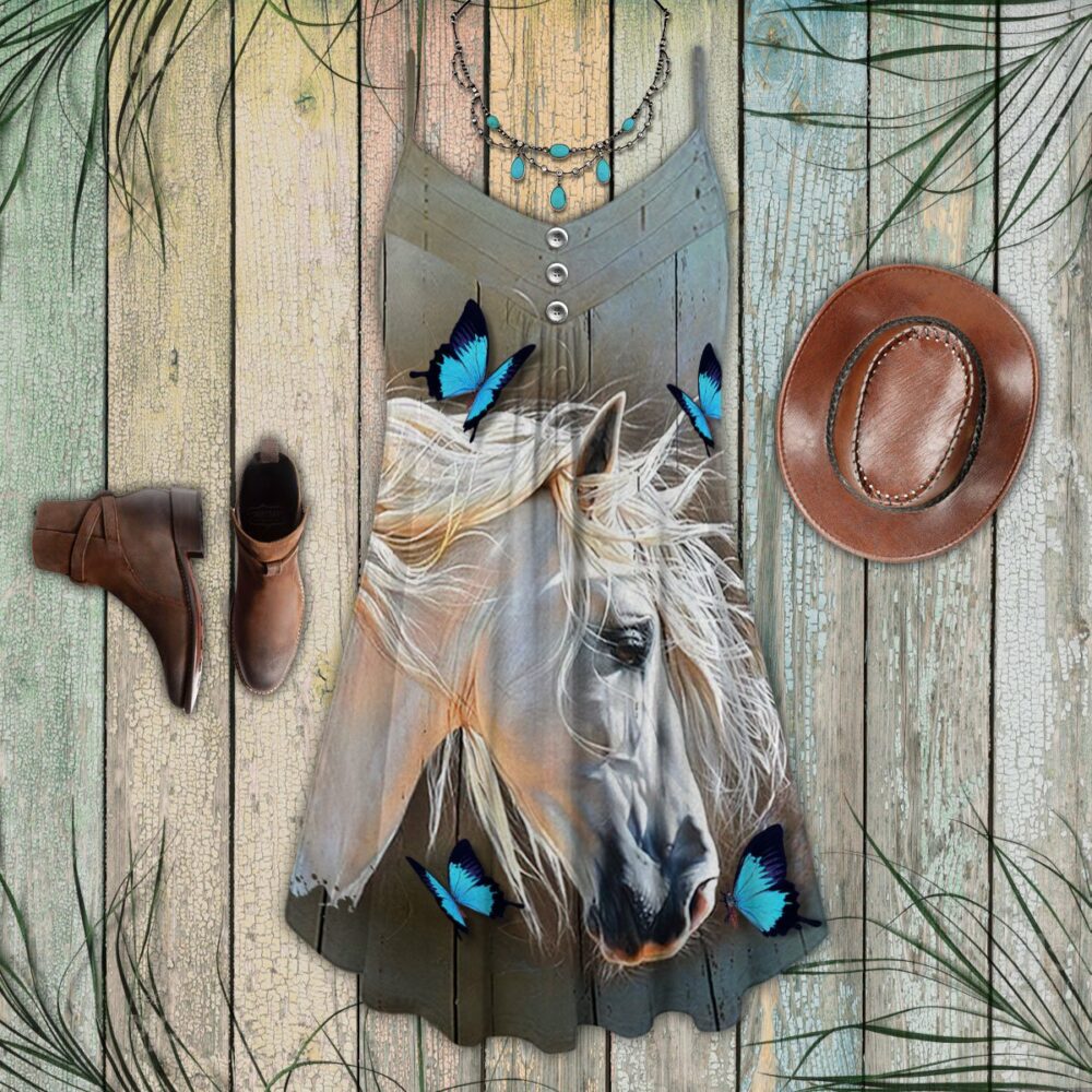 Horse And Butterfly So Cute - Summer Dress - Owl Ohh - Owl Ohh