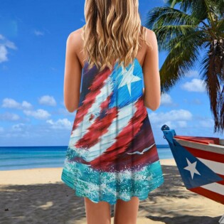 Beach Puerto Rico Flag - Summer Dress - Owl Ohh - Owl Ohh