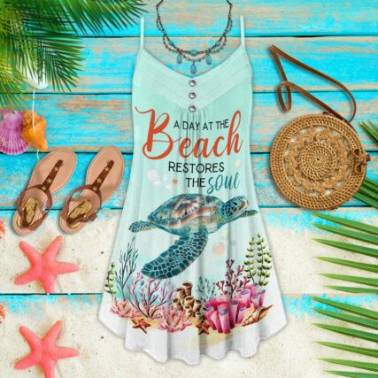 Turtle A Day At The Beach Restores The Soul - Summer Dress - Owl Ohh - Owl Ohh