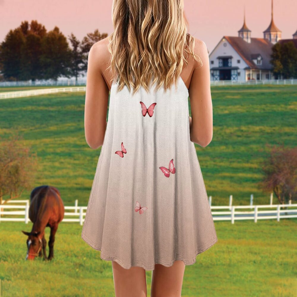 Horse Beauty With Butterfly - Summer Dress - Owl Ohh - Owl Ohh