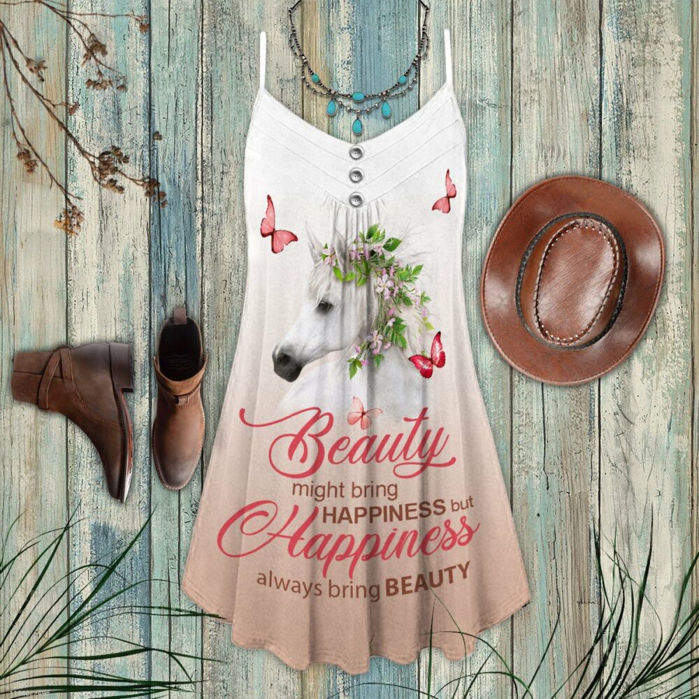 Horse Beauty With Butterfly - Summer Dress - Owl Ohh - Owl Ohh