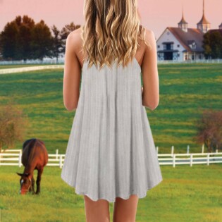 White Horse Faith Spaghetti Strap - Summer Dress - Owl Ohh - Owl Ohh