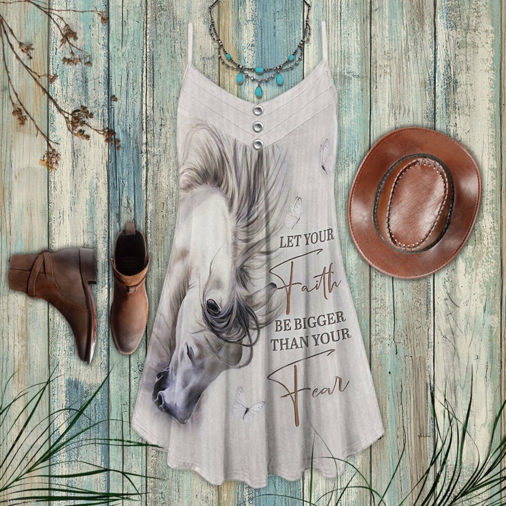 White Horse Faith Spaghetti Strap - Summer Dress - Owl Ohh - Owl Ohh