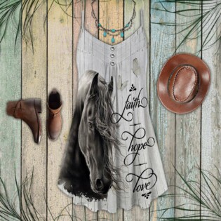 Horse Faith Hope Love Old Style - Summer Dress - Owl Ohh - Owl Ohh
