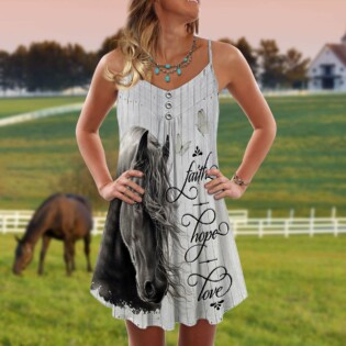 Horse Faith Hope Love Old Style - Summer Dress - Owl Ohh - Owl Ohh