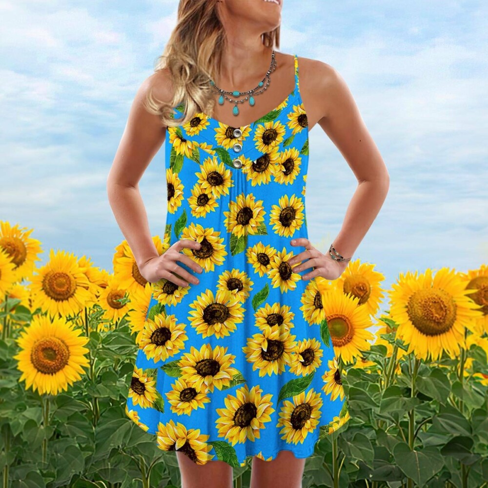 Sunflower Pattern Beautiful Style - Summer Dress - Owl Ohh - Owl Ohh