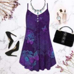 Purple Butterfly Mandala - Summer Dress - Owl Ohh - Owl Ohh