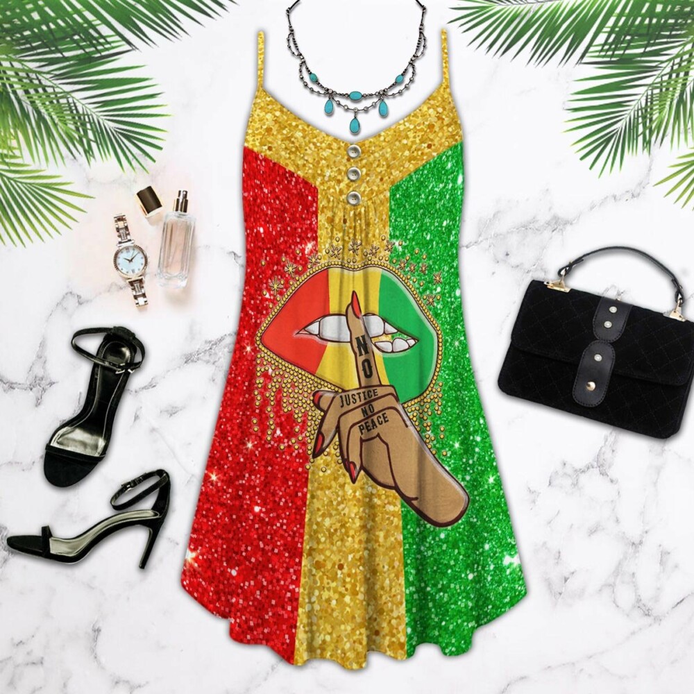 Black Women Justice No Peaces - Summer Dress - Owl Ohh - Owl Ohh