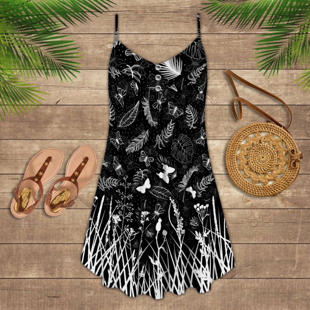 Butterfly Black And White Grass - Summer Dress - Owl Ohh - Owl Ohh