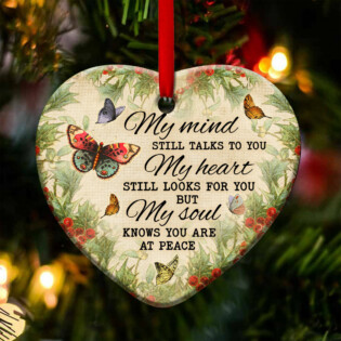 Butterfly My Mind Still Talks To You - Heart Ornament - Owl Ohh - Owl Ohh