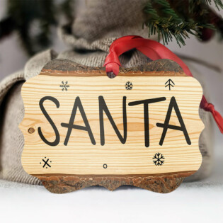 Santa Love Snowflakes Style - Horizontal Ornament - Owl Ohh - Owl Ohh