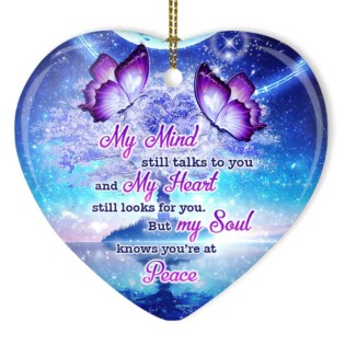 Butterfly Remember You Forever - Heart Ornament - Owl Ohh - Owl Ohh