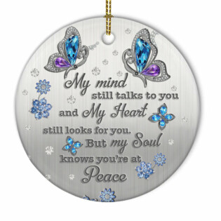 Butterfly Metal Style Butterfly At Peace - Circle Ornament - Owl Ohh - Owl Ohh