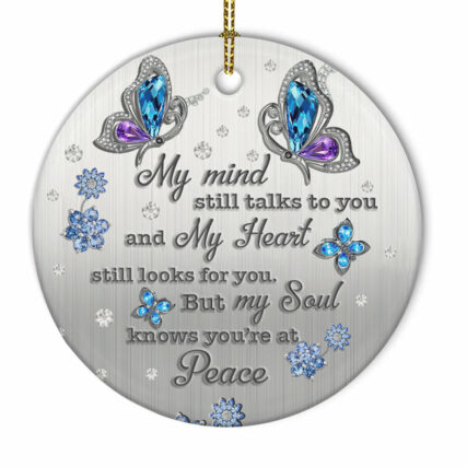 Metal Style Butterfly At Peace - Circle Ornament - Owl Ohh - Owl Ohh