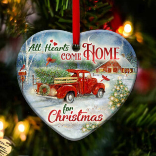 Red Truck All Hearts Come Home - Heart Ornament - Owl Ohh - Owl Ohh