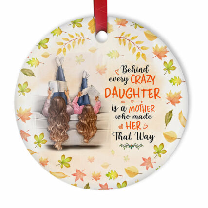Family Behind Every Crazy Daughter - Circle Ornament - Owl Ohh - Owl Ohh
