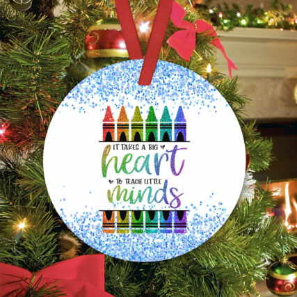 Teacher It Takes Big Hearts To Shape Little Minds - Circle Ornament - Owl Ohh - Owl Ohh