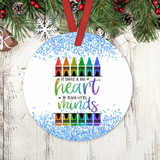 Teacher It Takes Big Hearts To Shape Little Minds - Circle Ornament - Owl Ohh - Owl Ohh