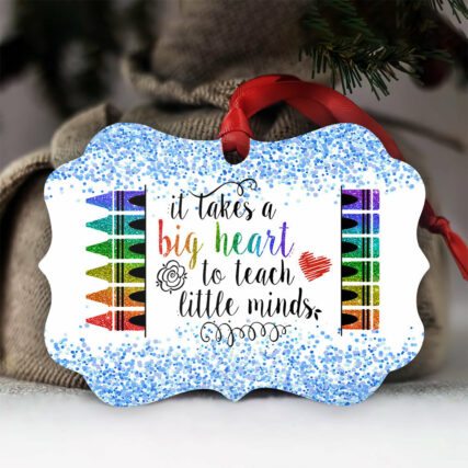 Teacher It Takes Big Hearts To Shape Little Minds - Horizontal Ornament - Owl Ohh - Owl Ohh