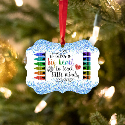 Teacher It Takes Big Hearts To Shape Little Minds - Horizontal Ornament - Owl Ohh - Owl Ohh