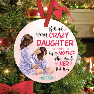 Family Mother Behind Daughter - Circle Ornament - Owl Ohh - Owl Ohh