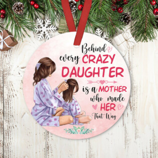 Family Mother Behind Daughter - Circle Ornament - Owl Ohh - Owl Ohh