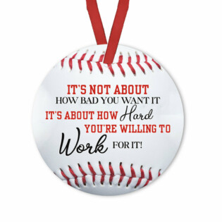 Baseball Just Work Hard Boy - Circle Ornament - Owl Ohh - Owl Ohh