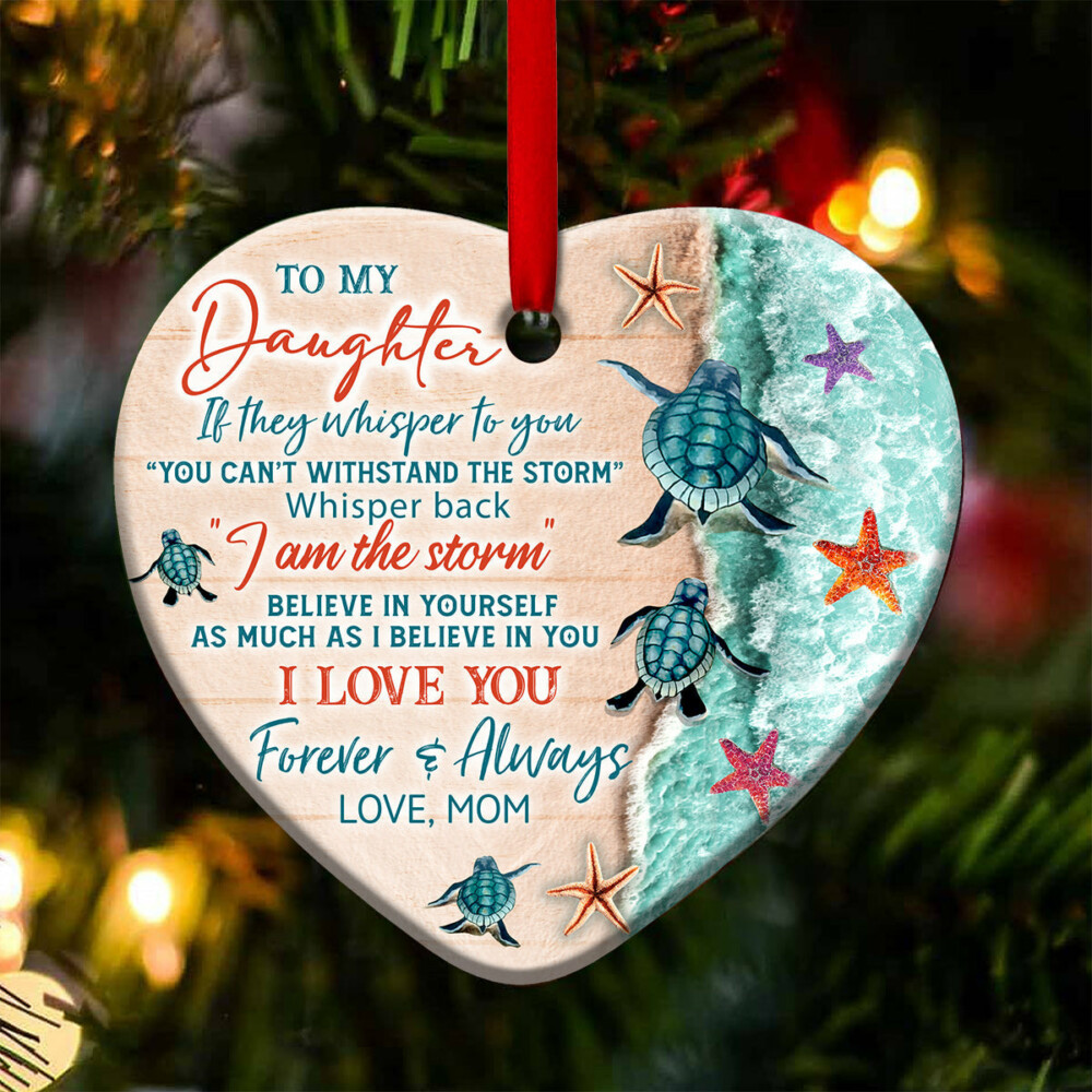 Turtle To My Daughter Forever - Heart Ornament - Owl Ohh - Owl Ohh
