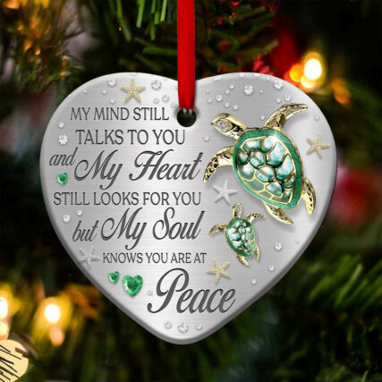Turtle My Soul Knows You Are At Peace - Heart Ornament - Owl Ohh - Owl Ohh