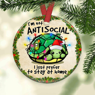 Social Im Not Anti Social - Circle Ornament - Owl Ohh - Owl Ohh