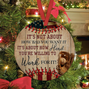 Baseball Work For It - Circle Ornament - Owl Ohh - Owl Ohh