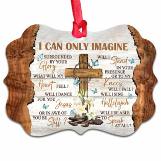 God Lily Flower Cross Faith I Can Only Imagine - Horizontal Ornament - Owl Ohh - Owl Ohh