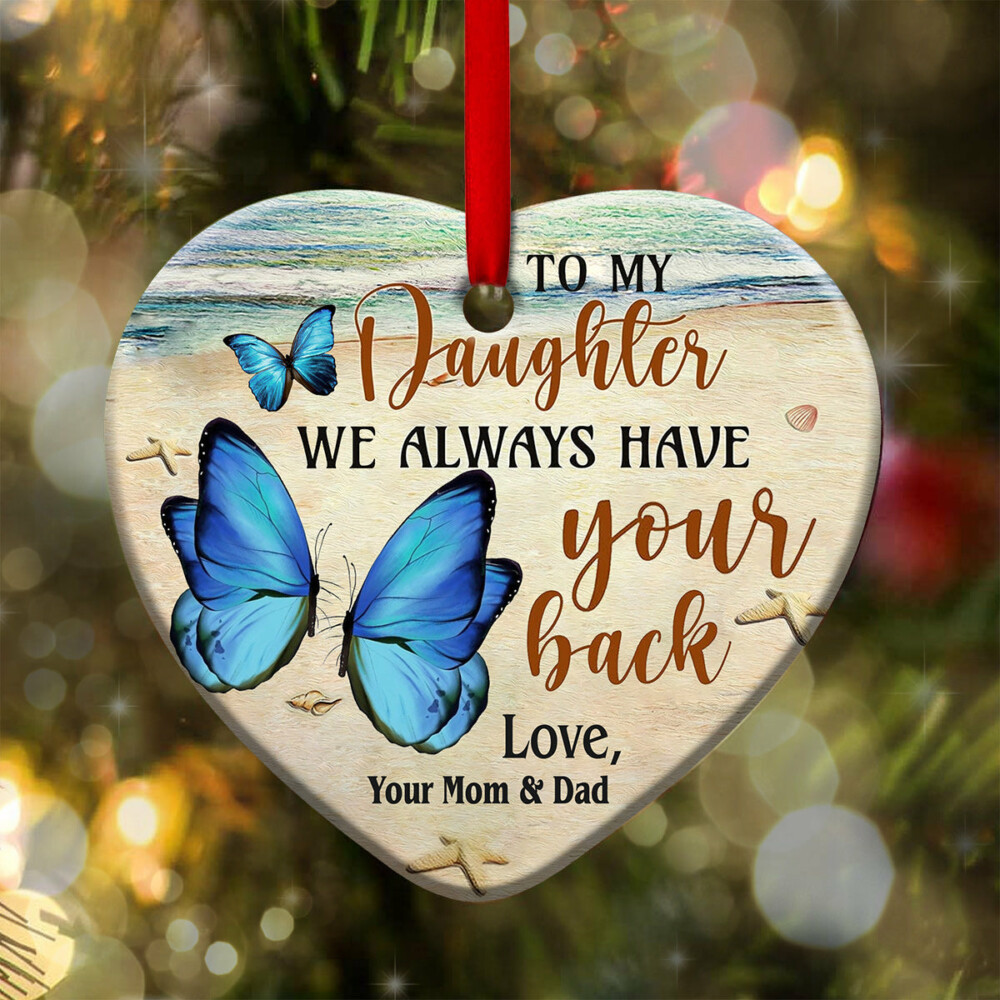 Butterfly To My Daughter - Heart Ornament - Owl Ohh - Owl Ohh