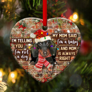Dachshund I Am A Baby - Heart Ornament - Owl Ohh - Owl Ohh
